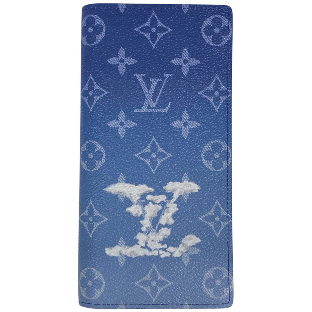 Louis Vuitton Portefeuille Brazza Long Wallet, Monogram Clouds, Blue, M69680,...